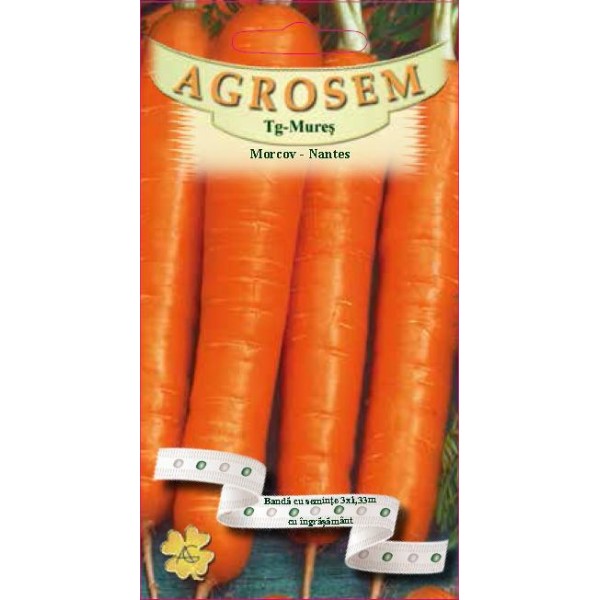 Banda cu seminte de morcovi nantes  3 bucati x 1,33 metri, Agrosem