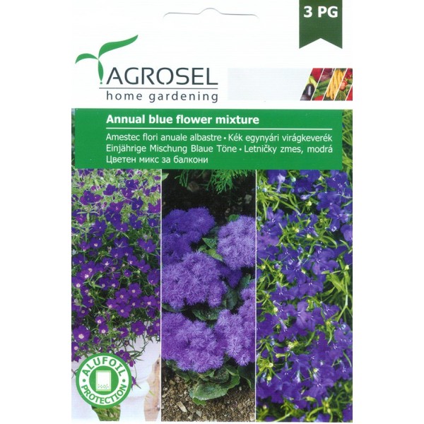 Amestec flori anuale albastre, 2.5 grame, PG-3, Agrosel