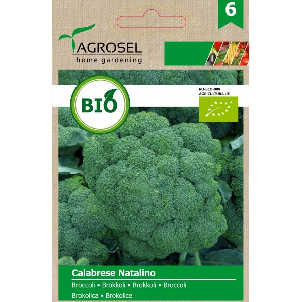 Seminte BIO de broccoli Calabrese Natalino, 2,5 grame, PG-6, Agrosel