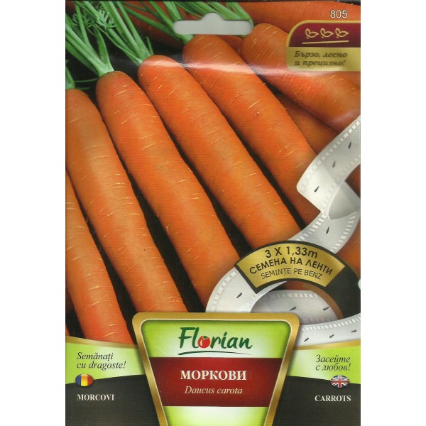 Banda cu seminte de morcovi, Florian, 3 x 1,33 metri
