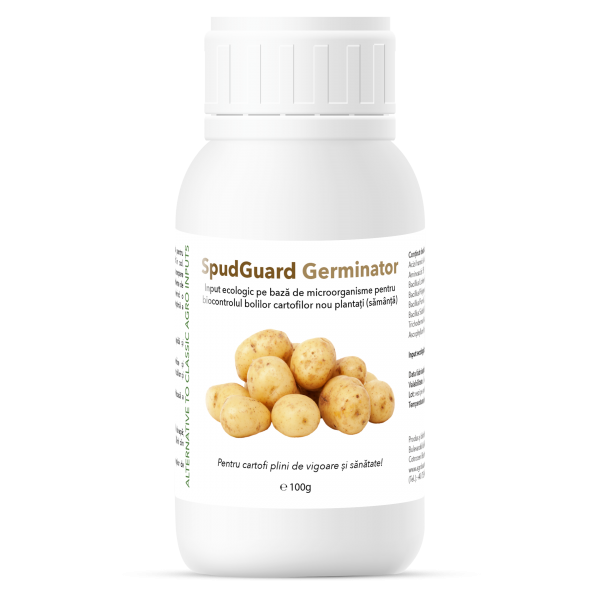 SpudGuard Germinator, Input ecologic pe bază de microorganisme pentru biocontrolul bolilor cartofilor nou plantați (sămânță), 100 grame