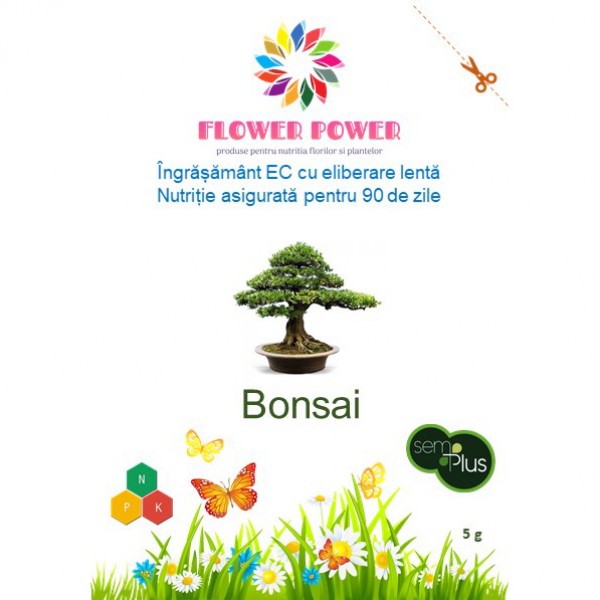 Ingrasamant Flower Power pentru bonsai cu eliberare lenta, efect 90 zile, 5 grame, SemPlus