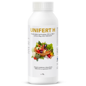 Biostimulator organic lichid pentru toate tipurile de culturi vegetale Unifert H, 1 litru, SemPlus
