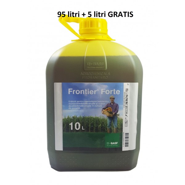 Pachet promotional Erbicid Frontier Forte, 10 litri, 95 litri + 5 litri GRATIS