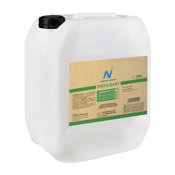 Biostimulator organic cu sulf si magneziu, Aminotop S + Mg, 10 litri, Norofert